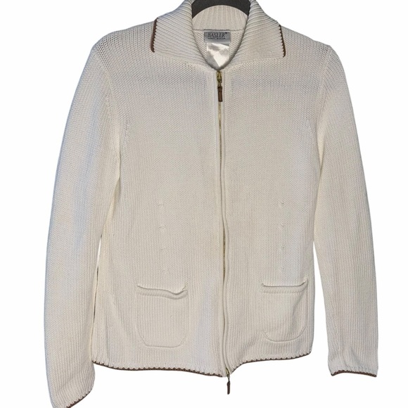 Basler Sweaters - Basler Full Zip Cotton Sweater